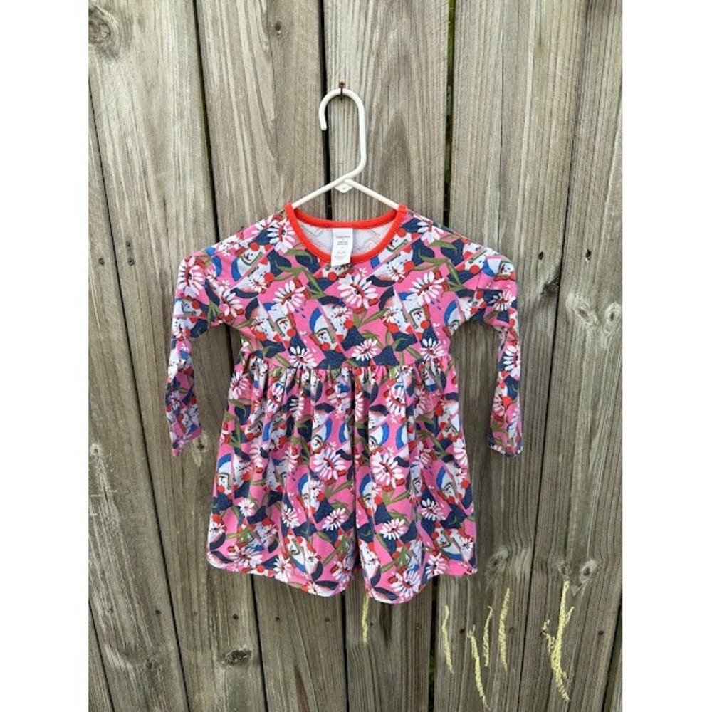 Artistic Abstract Floral Nordstrom Cristina Martinez Dress 3 Pink Long Sleeve